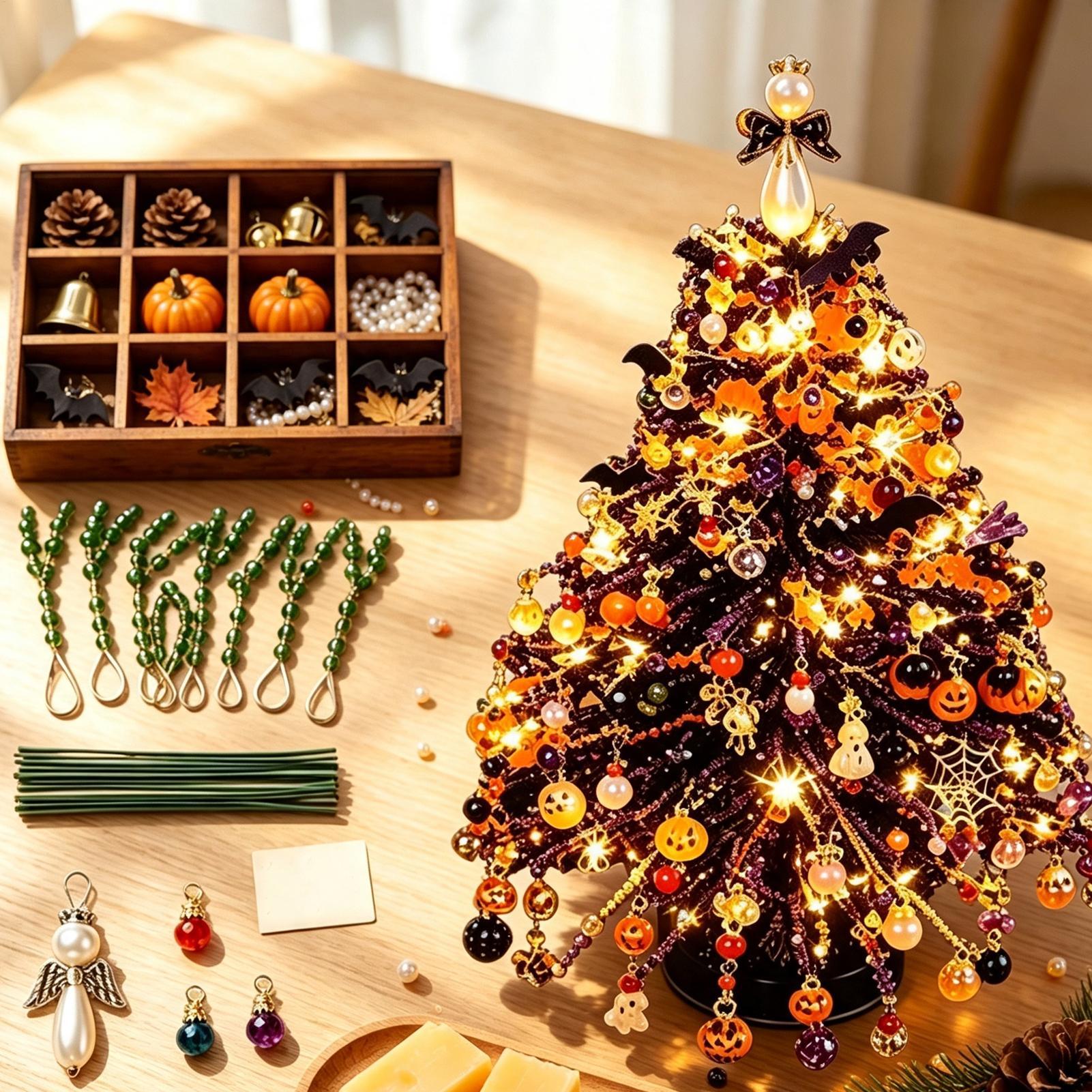 Art Craft Christmas Tree - Kerstboomset met kralen, glanzend feestelijk thema,