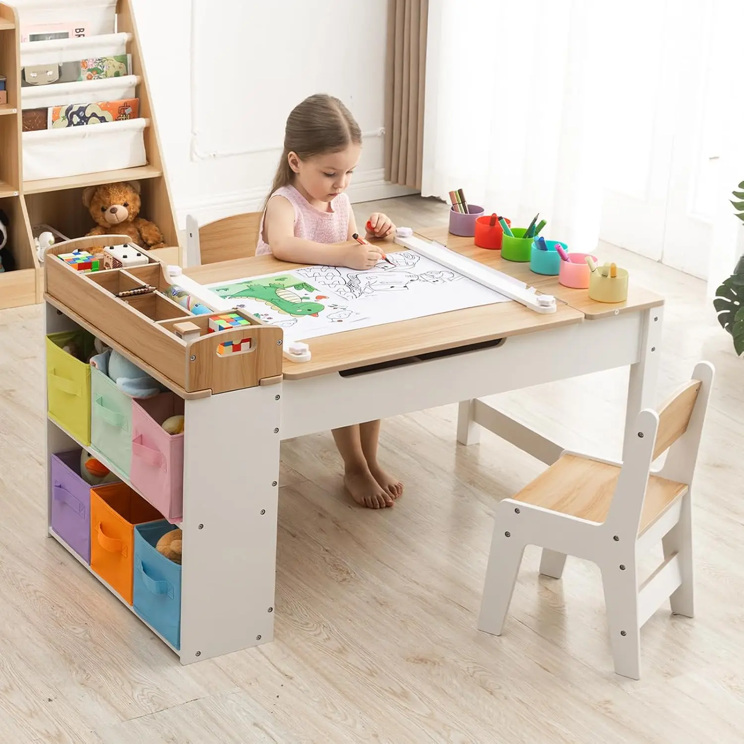 Art Craft Toddler - Kinderkunsttafel- en stoelenset met 2 stoelen