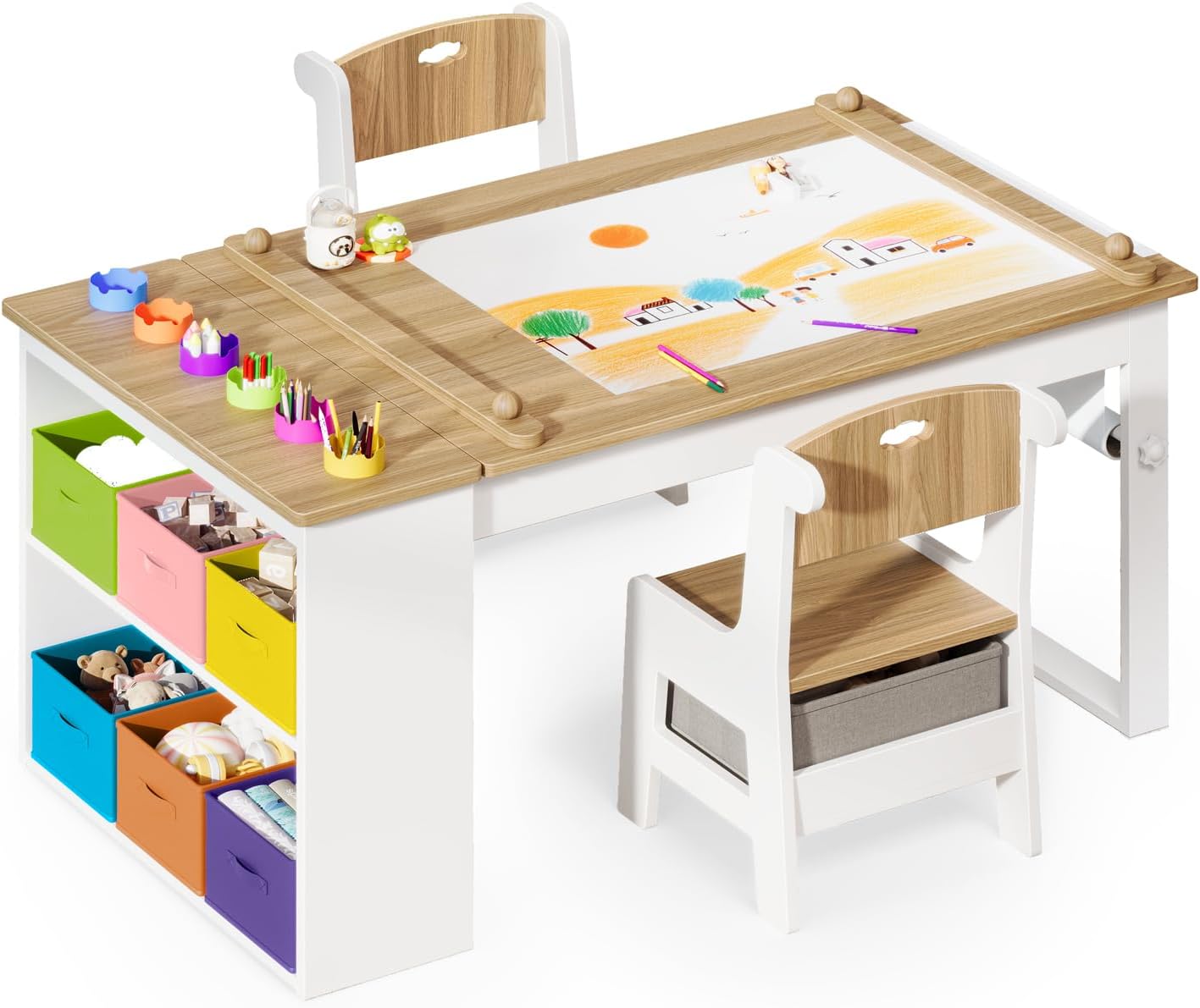 Art Craft Toddler - Kinderkunsttafel en -stoelen, knutseltafel voor peuters