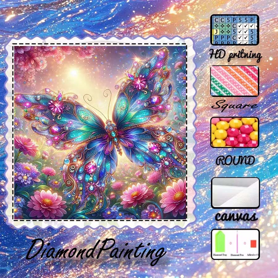 Art Craft Butterfly - 1 stuk 5D DIY flockingdoek, speciale