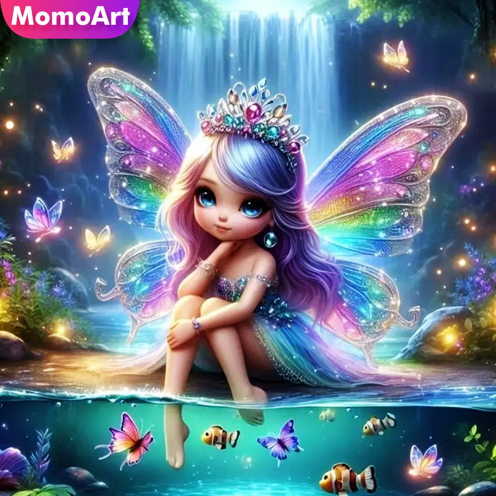 Art Craft Butterfly - Momoart meisje diamant mozaïek portret nieuwe