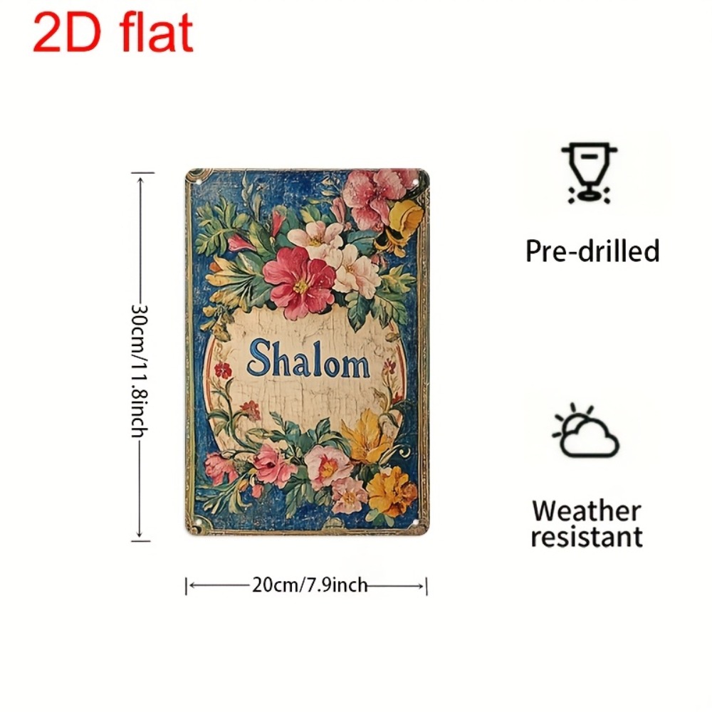 Art & Craft Paper Ideas - CIFBUY Vintage Floral Shalom aluminium wandkunst