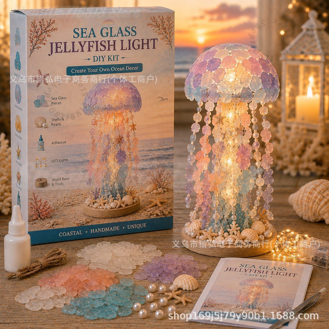 Art Craft Kit - DIY-set voor een lamp met zeeglas