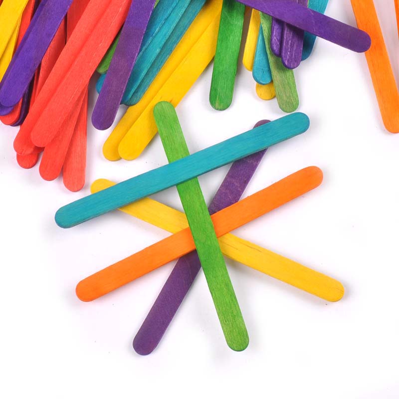 Art Craft Ice Cream - 50 Stks/partij Natuurlijke Hout & Kleurrijke
