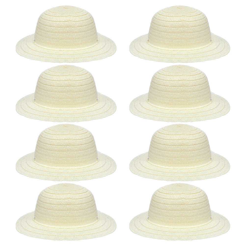 8 stuks witte DIY strohoeden v - Art Craft Painting recensie en prijs