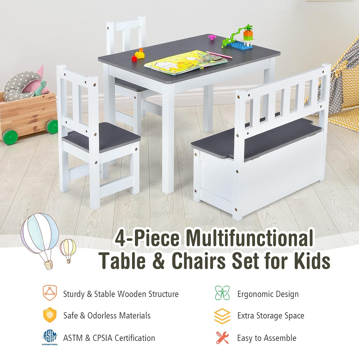 Houten kindertafel- en stoelen - Art Craft Toddler recensie en prijs