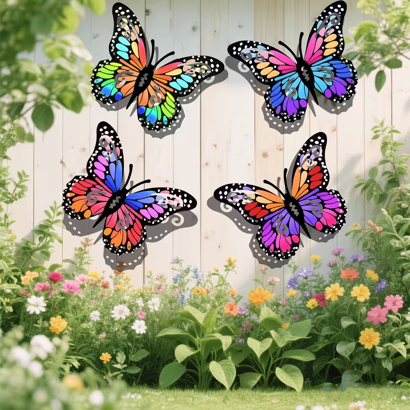 4 stuks kleurrijke metalen vli - Art Craft Butterfly recensie en prijs