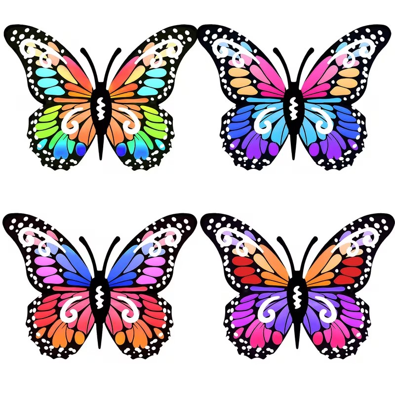 4 stuks kleurrijke metalen vli - Art Craft Butterfly recensie en prijs