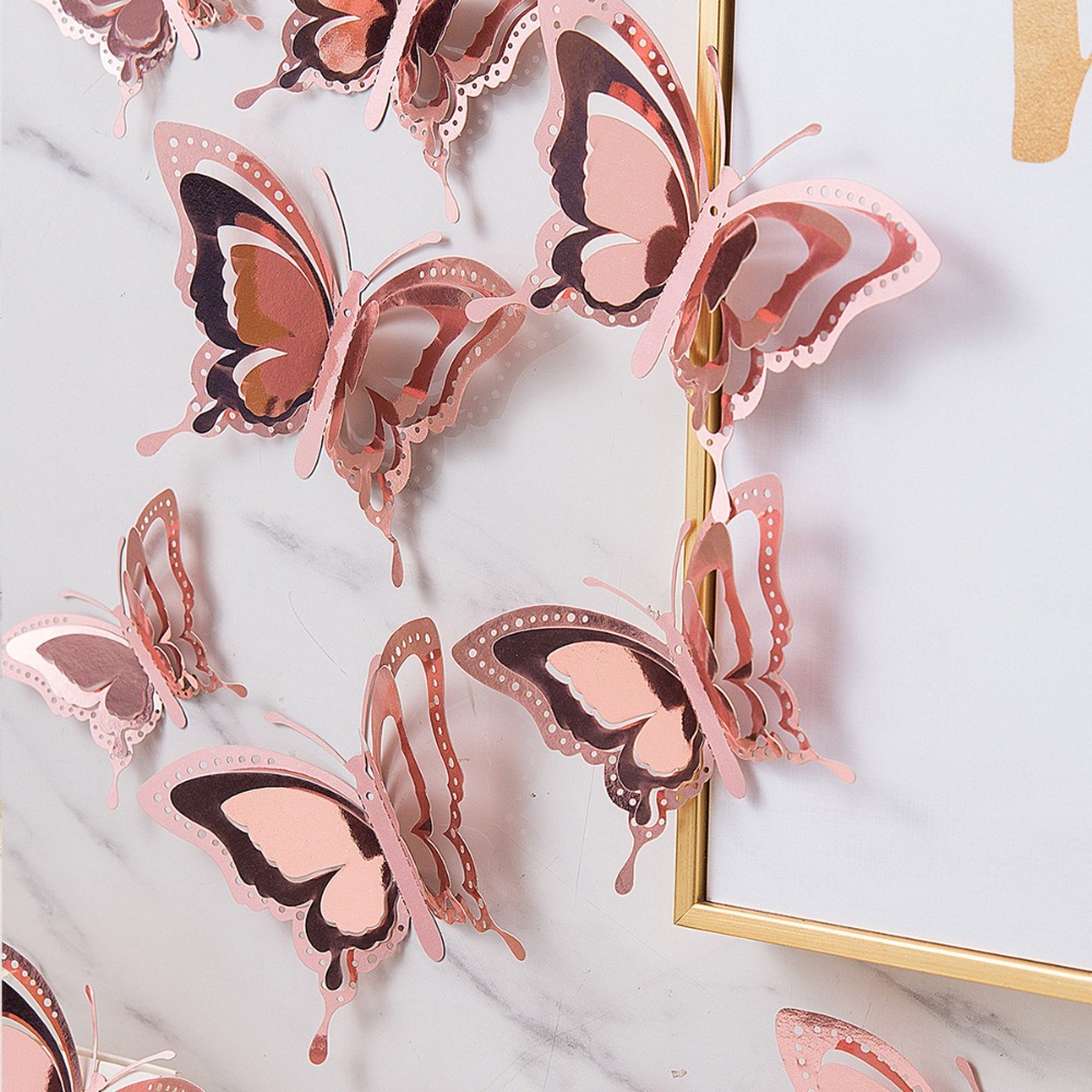12 stuks nieuwe 3D vlinder wan - Art Craft Butterfly recensie en prijs