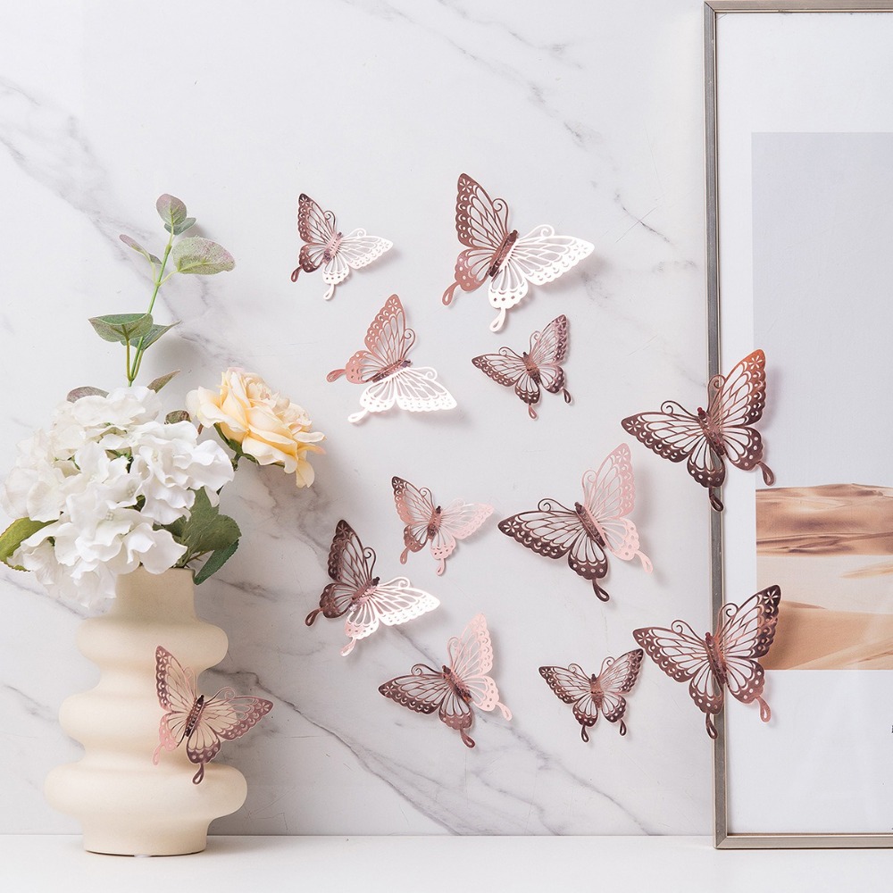 12 stuks nieuwe 3D vlinder wan - Art Craft Butterfly recensie en prijs