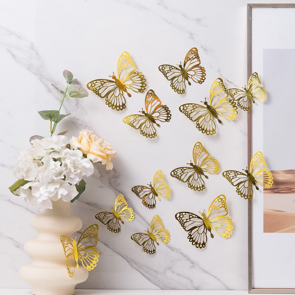 12 stuks nieuwe 3D vlinder wan - Art Craft Butterfly recensie en prijs