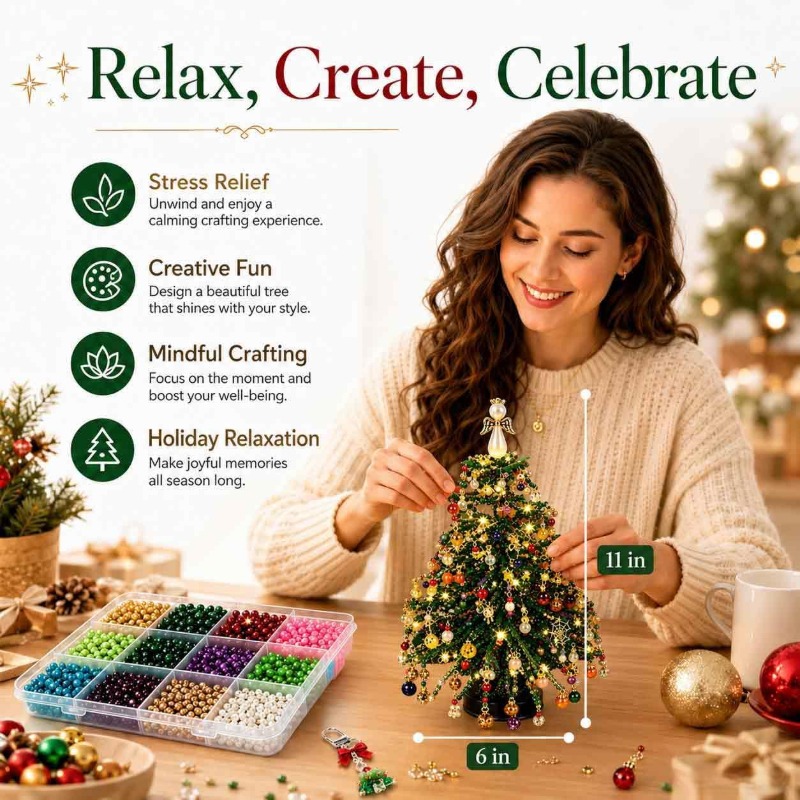 Kerstboom knutselset met krale - Art Craft Christmas Tree recensie en prijs