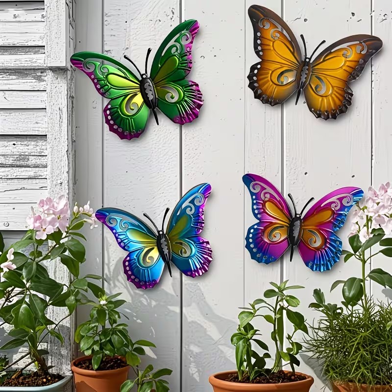 4 stuks kleurrijke metalen vli - Art Craft Butterfly recensie en prijs
