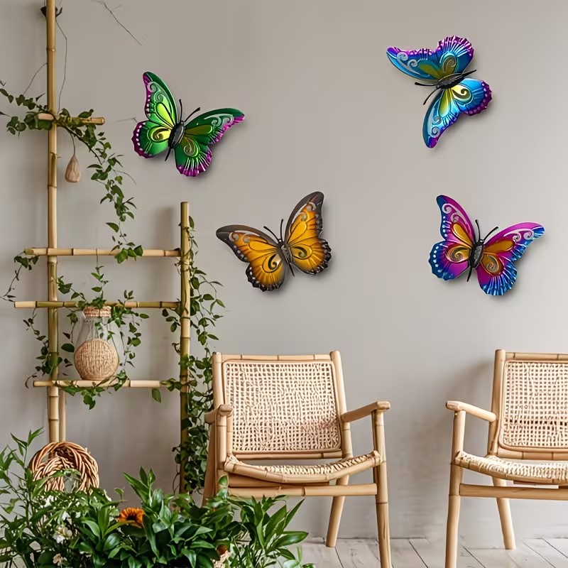 4 stuks kleurrijke metalen vli - Art Craft Butterfly recensie en prijs