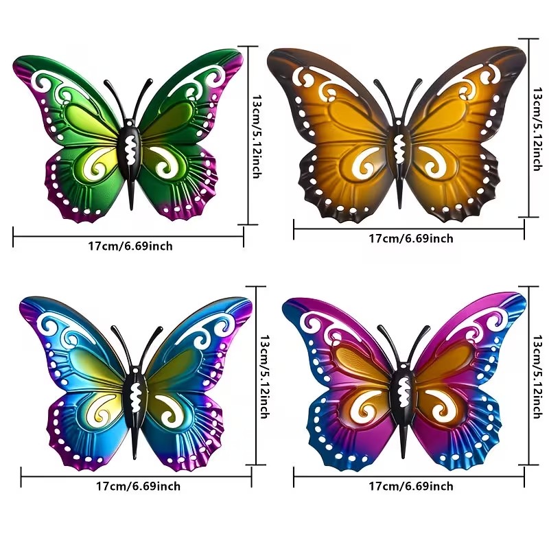 4 stuks kleurrijke metalen vli - Art Craft Butterfly recensie en prijs