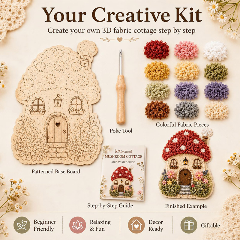 3D Mushroom House Poke Art DIY - Art Craft Kit recensie en prijs