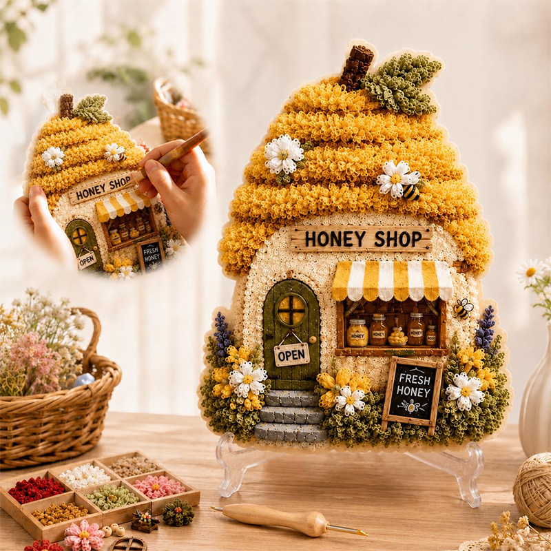 3D Mushroom House Poke Art DIY - Art Craft Kit recensie en prijs